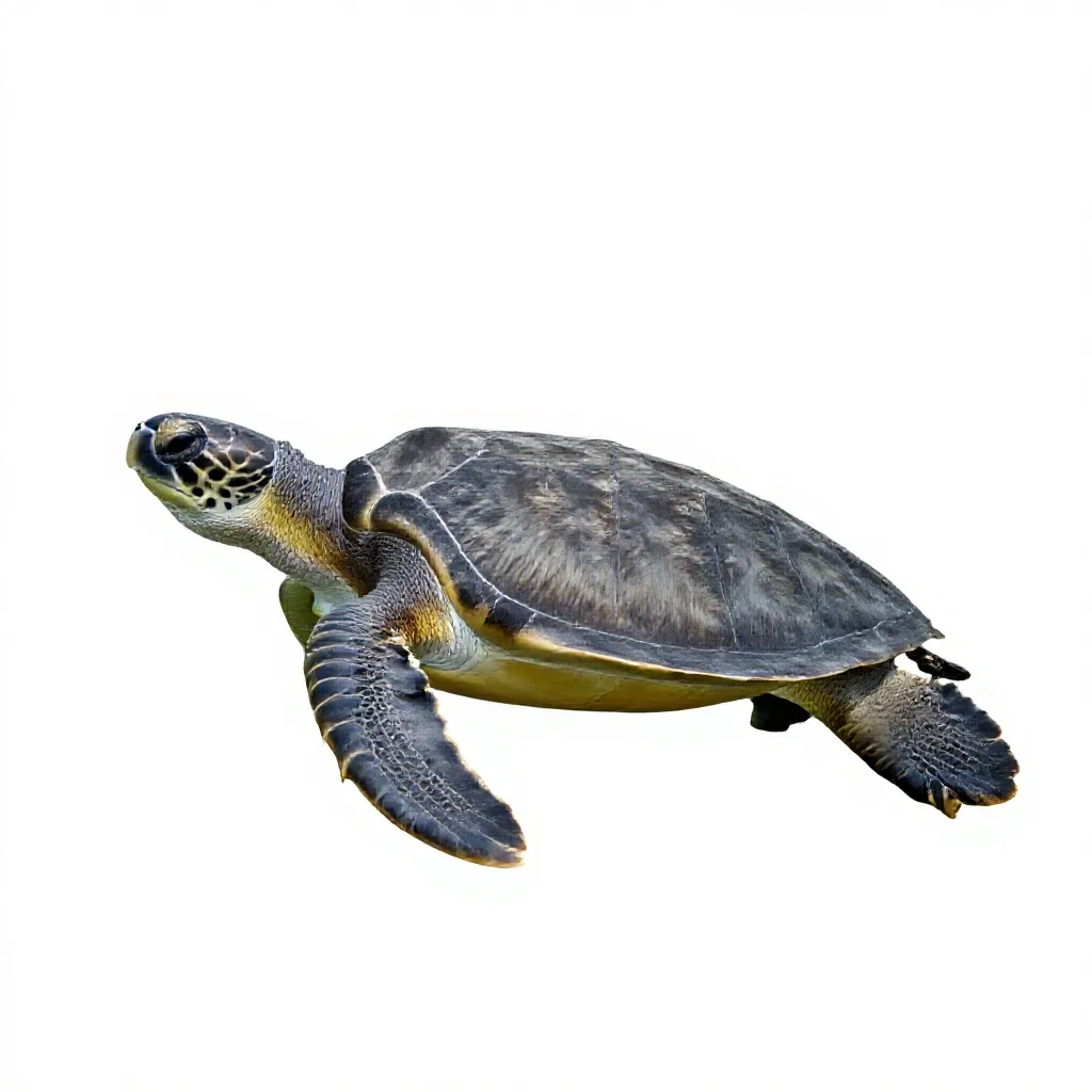 Leatherback turtle isolated on a white background