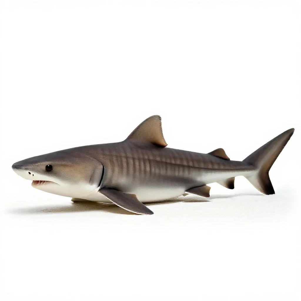 Leopard shark on sand isolated on a white background