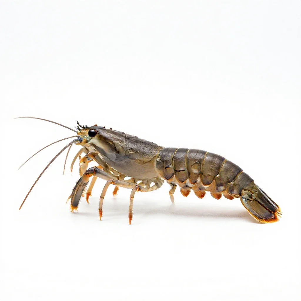 Mantis shrimp isolated on a white background