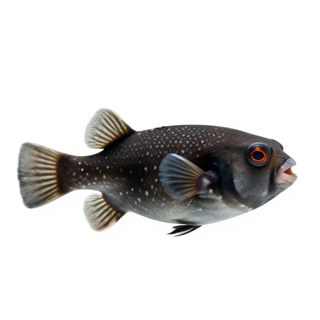 Pufferfish inflated isolated on a white background
