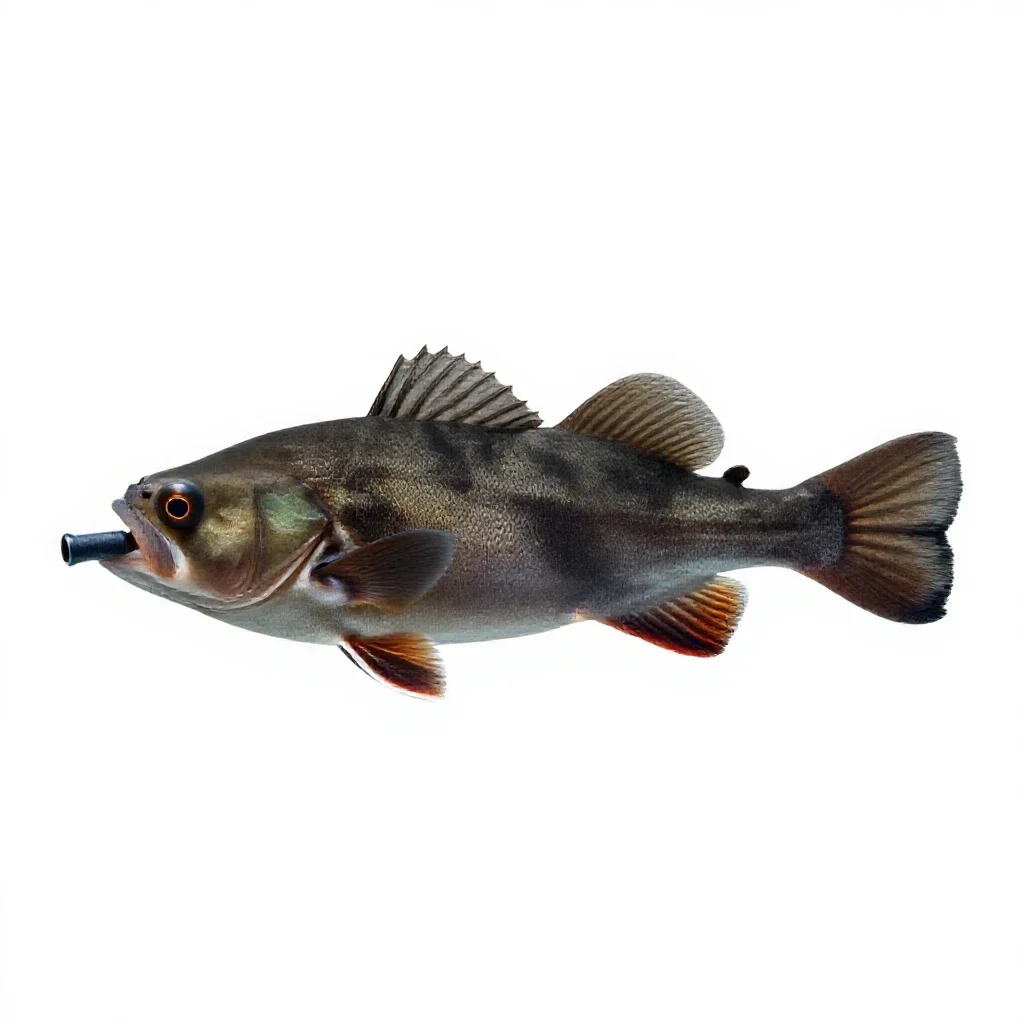 Anglerfish with a lure isolated on a white background