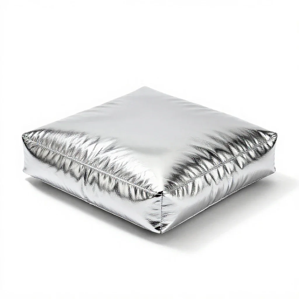 Boucle floor cushion isolated on a white background