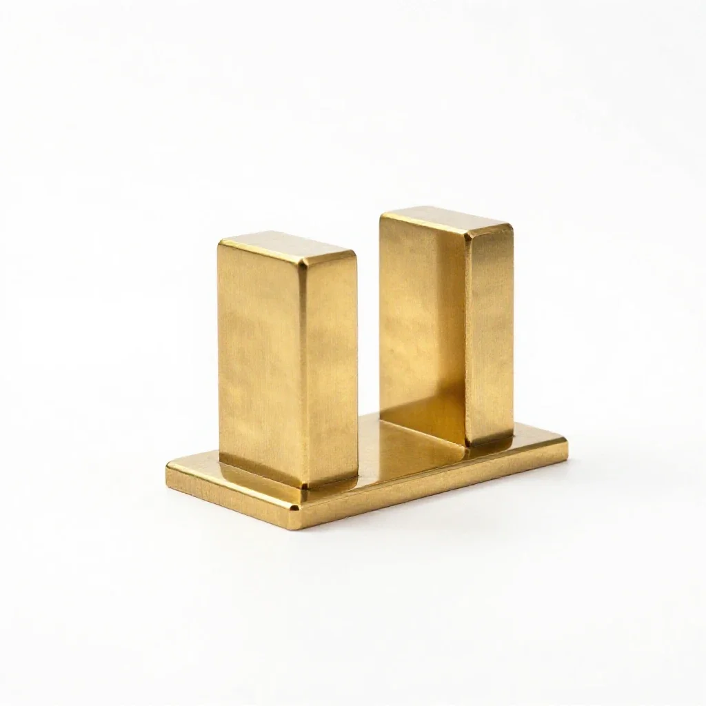 Brass bookend pair isolated on a white background