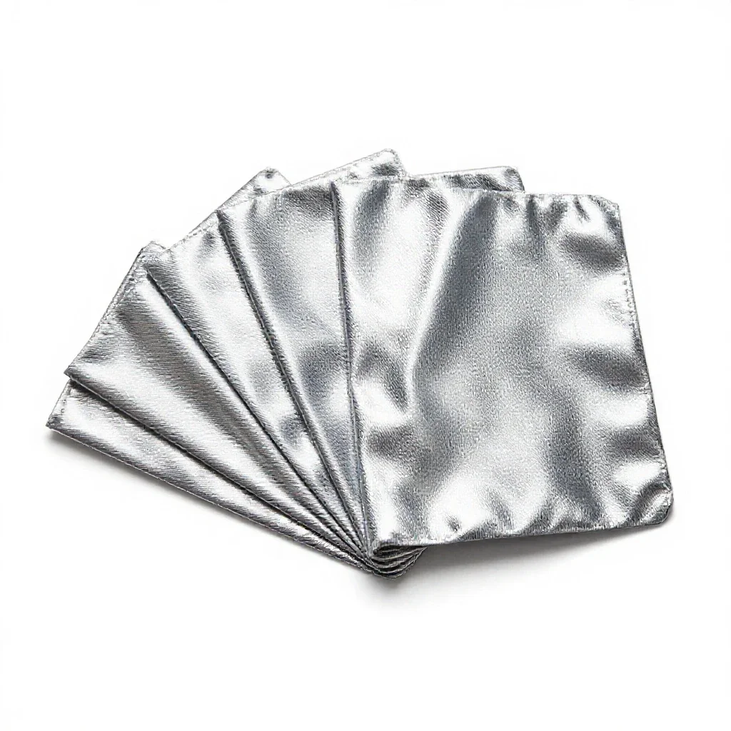 Fabric swatch fan isolated on a white background