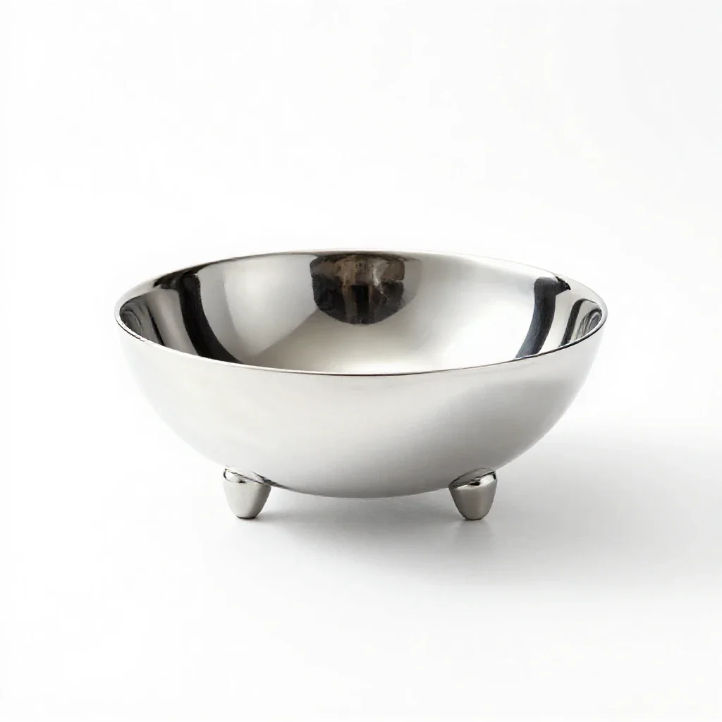 Footed fruit bowl isolated on a white background