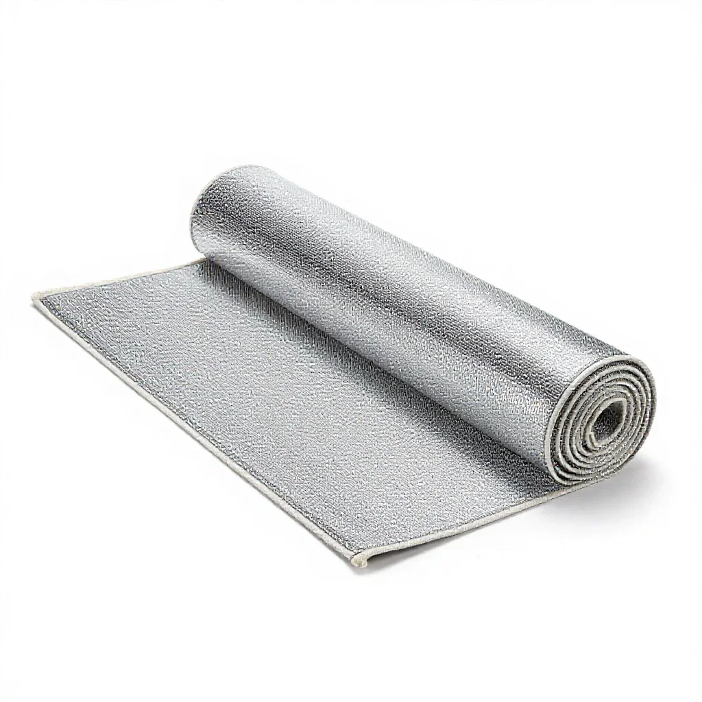 Hand-knotted wool rug rolled up isolated on a white background