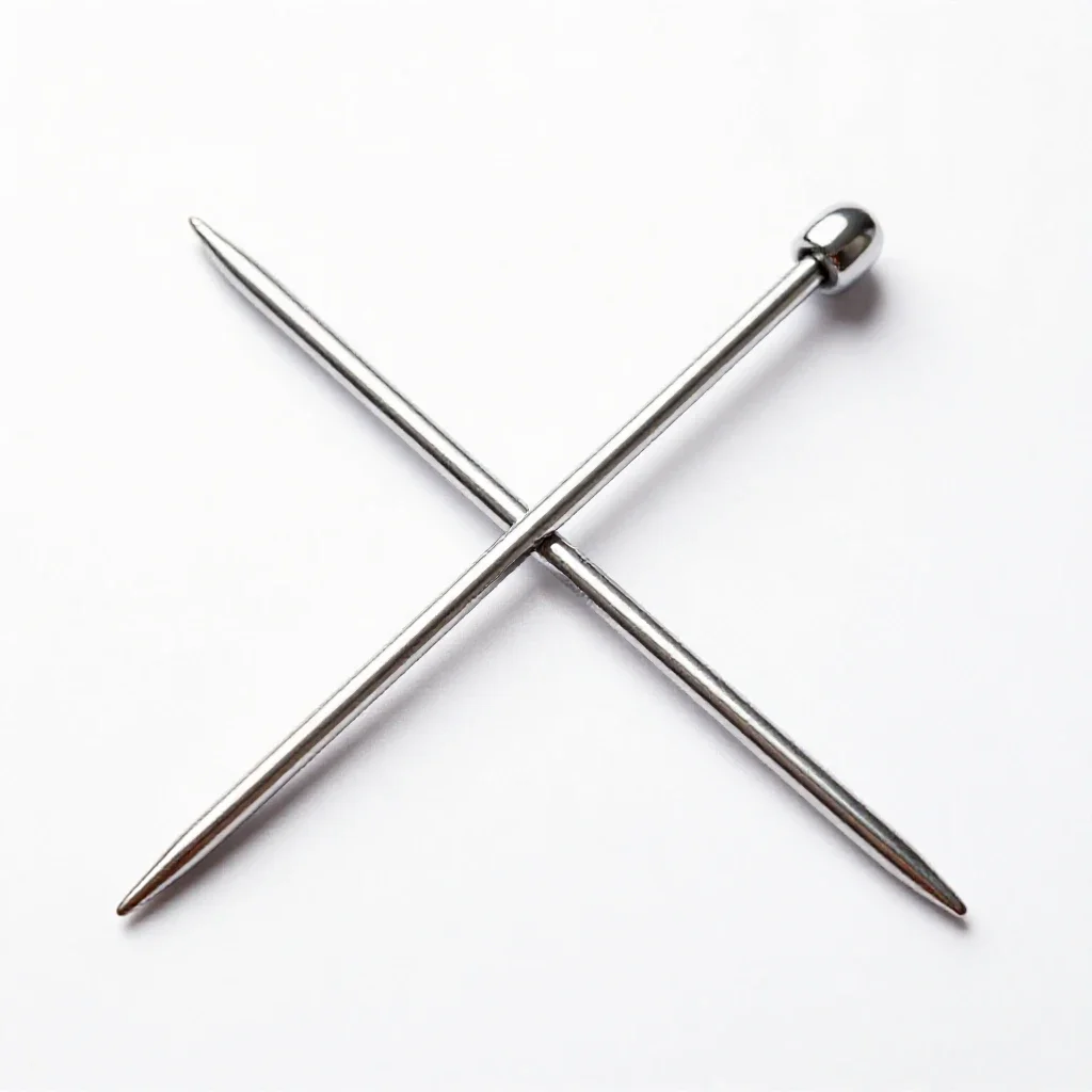 Knitting needle set isolated on a white background