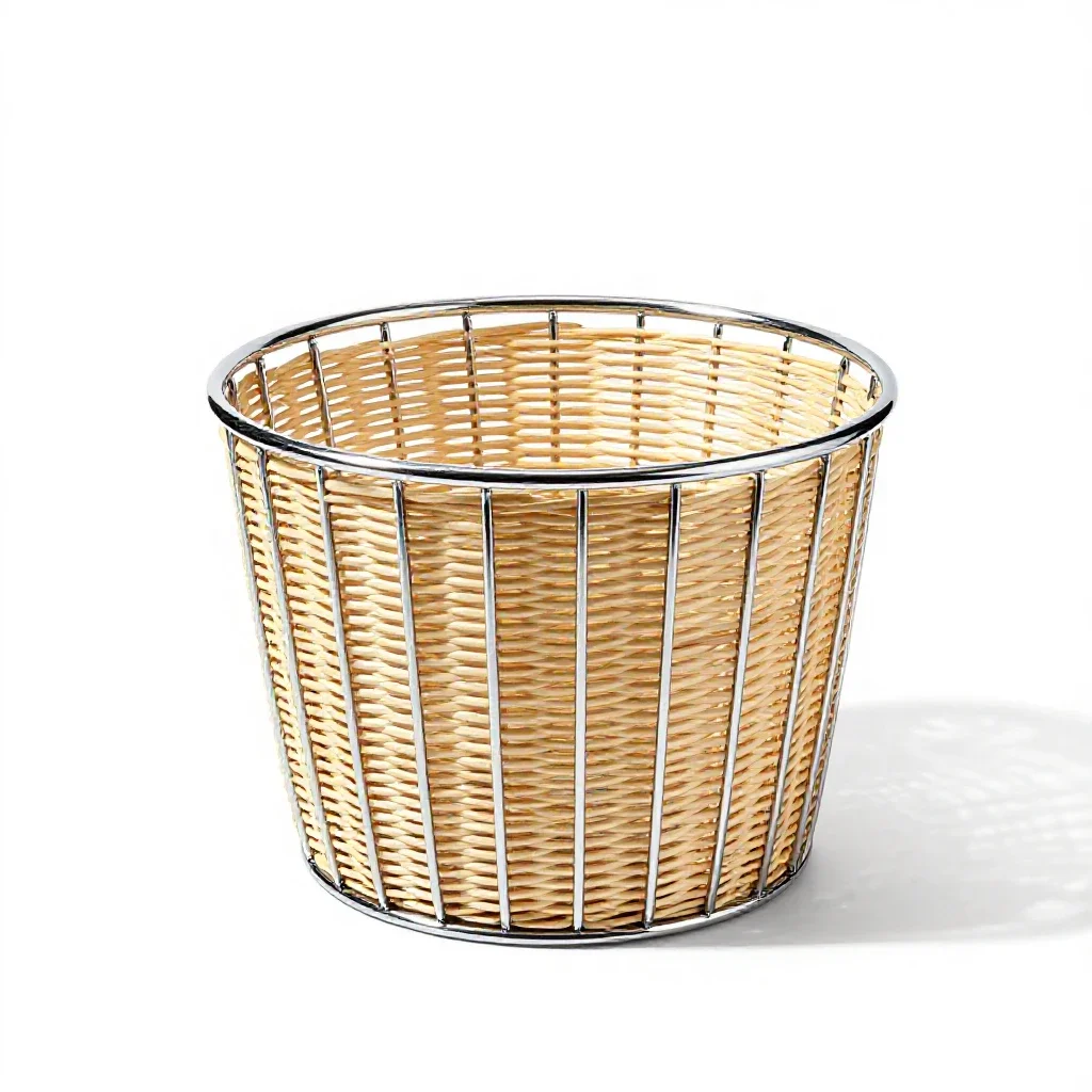 Laundry basket in seagrass isolated on a white background