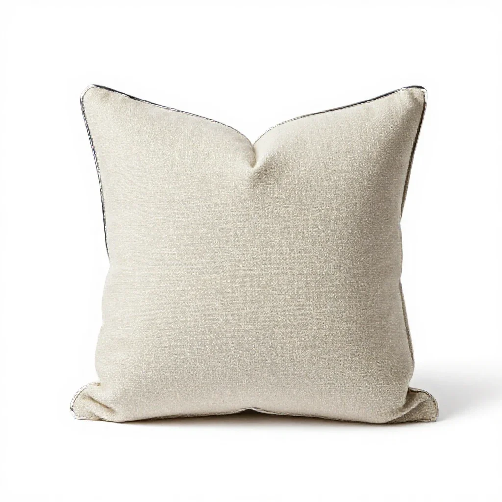 Linen cushion with a knife edge isolated on a white background