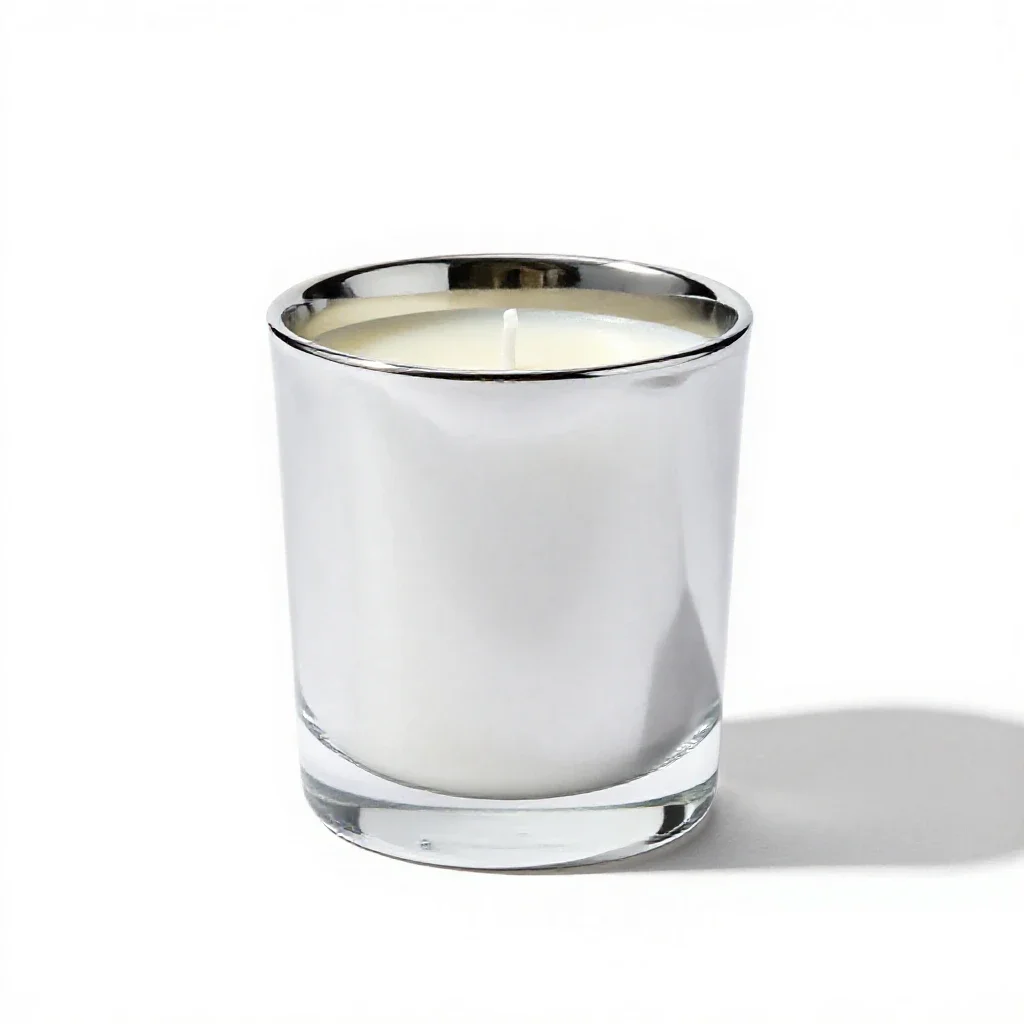Scented candle in a vessel isolated on a white background