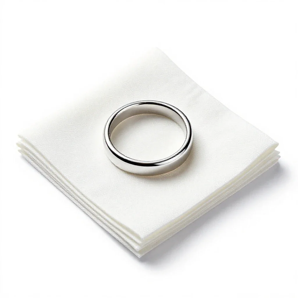 Set of napkins with a ring isolated on a white background