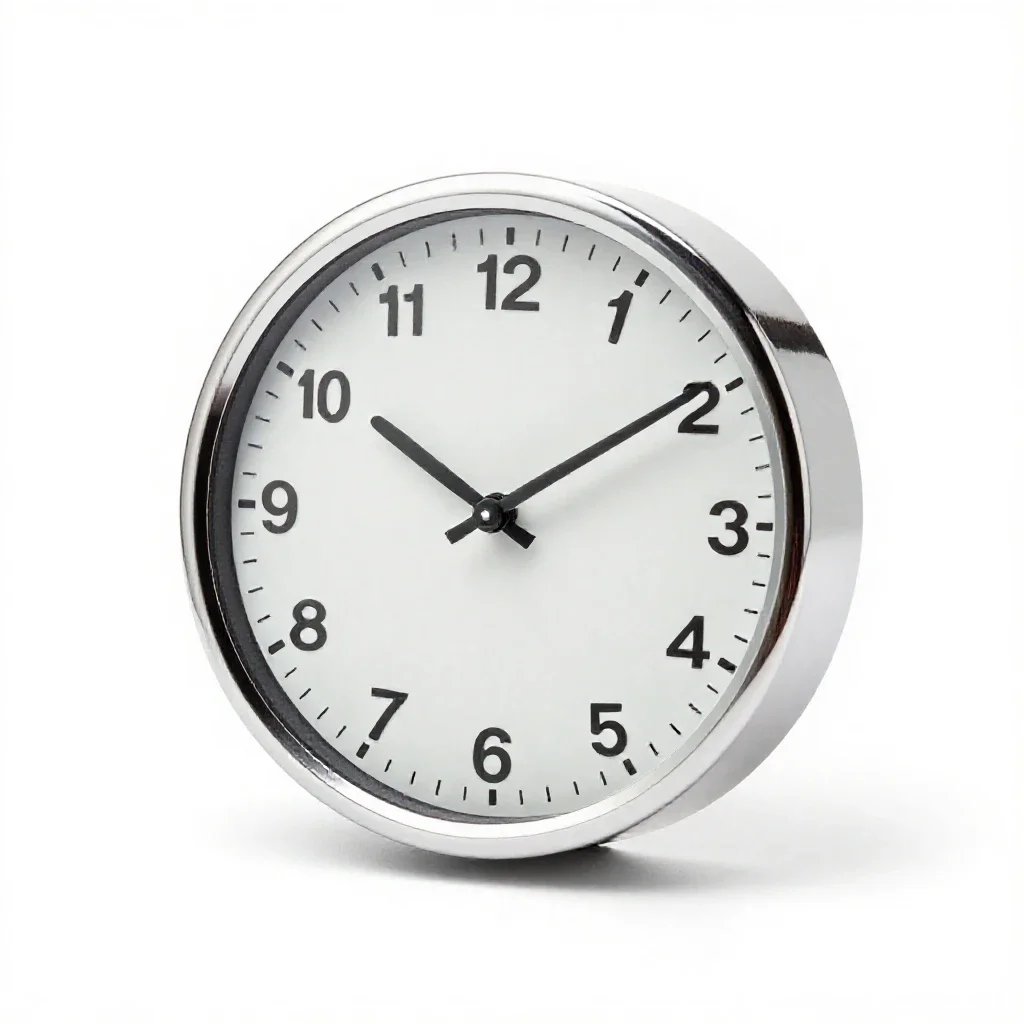 Wall clock with a plain face isolated on a white background