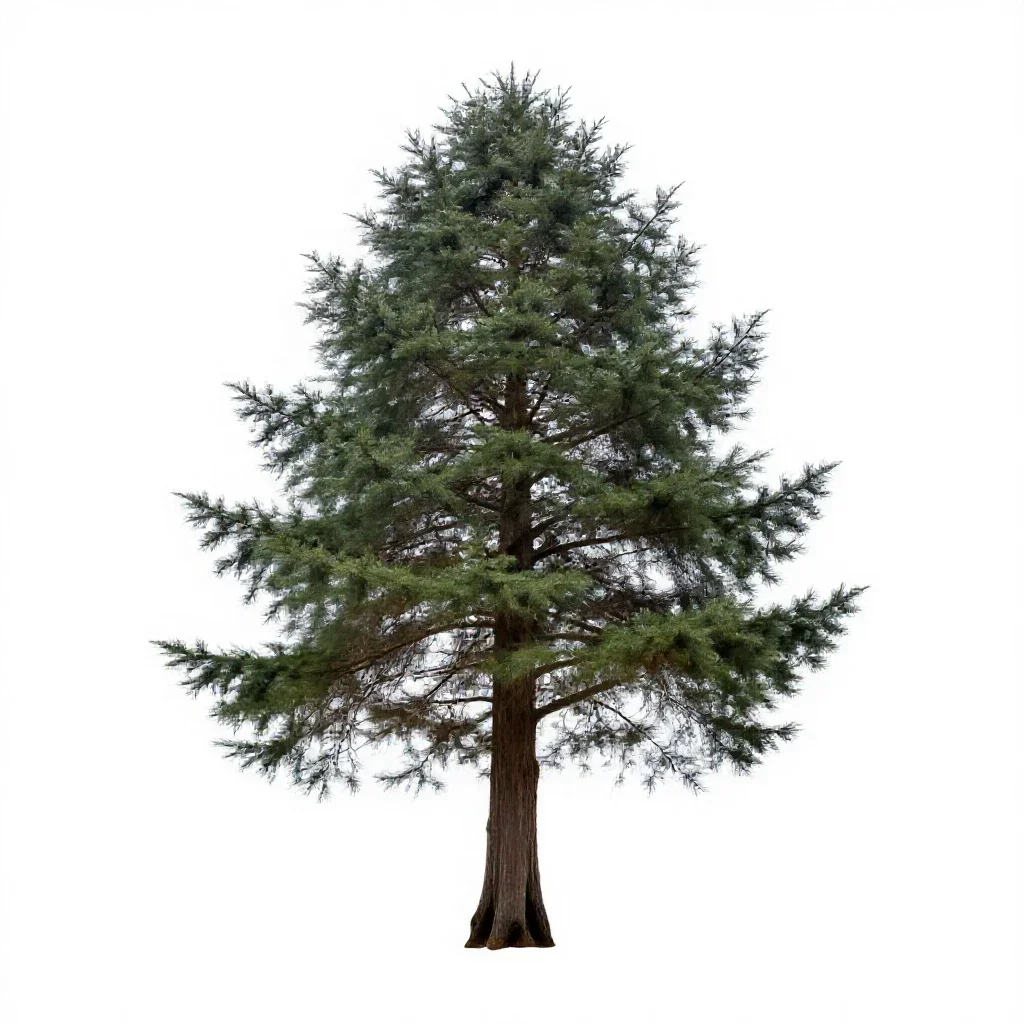 Coastal redwood isolated on a white background