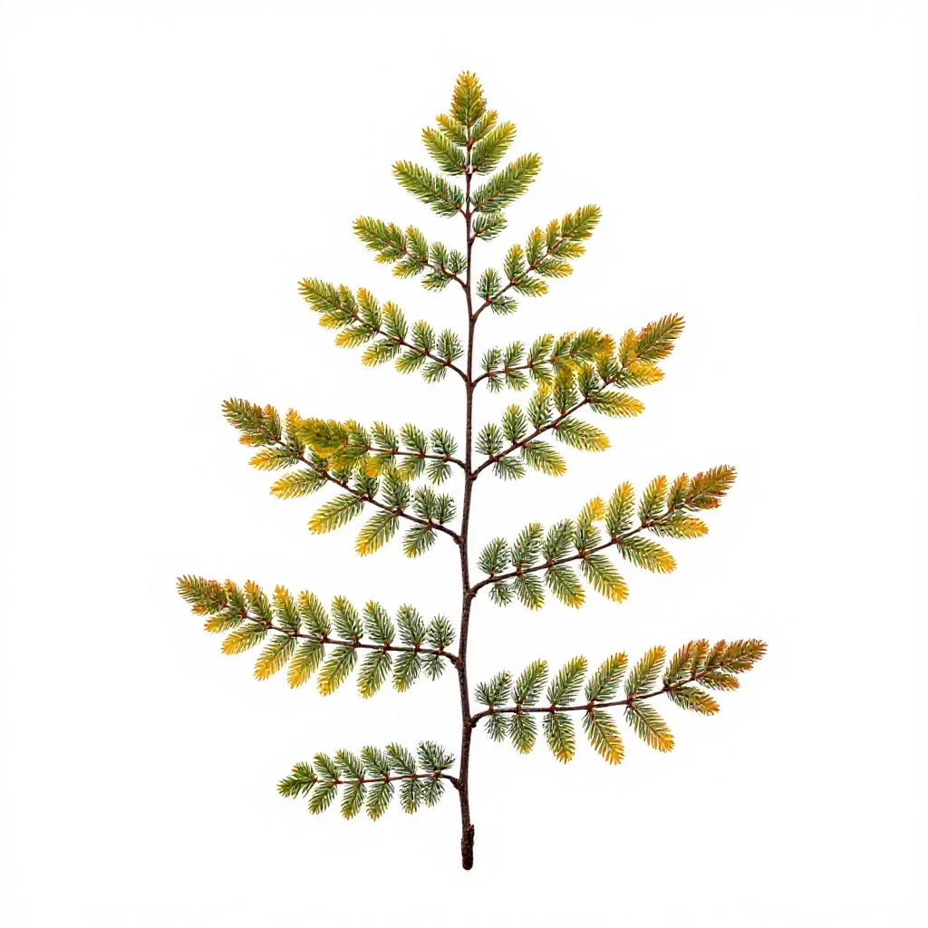Larch in autumn isolated on a white background