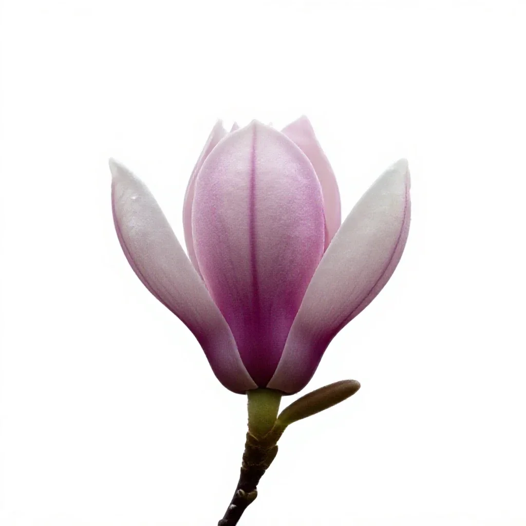 Magnolia tree in bud isolated on a white background