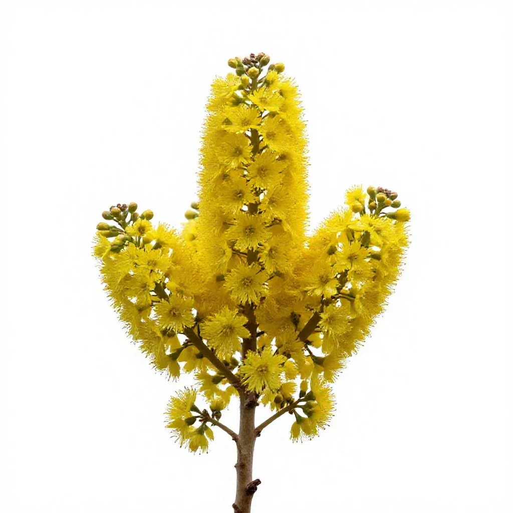 Manuka in bloom isolated on a white background