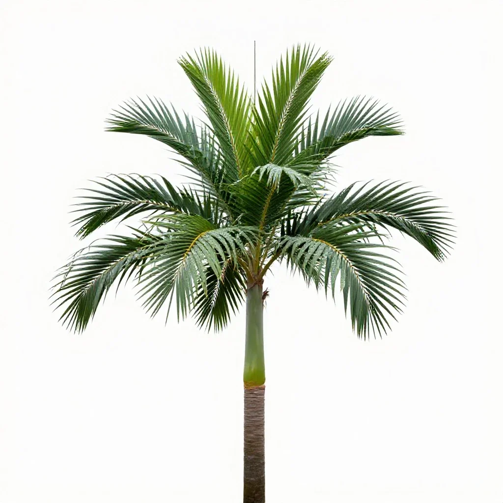 Nikau palm isolated on a white background