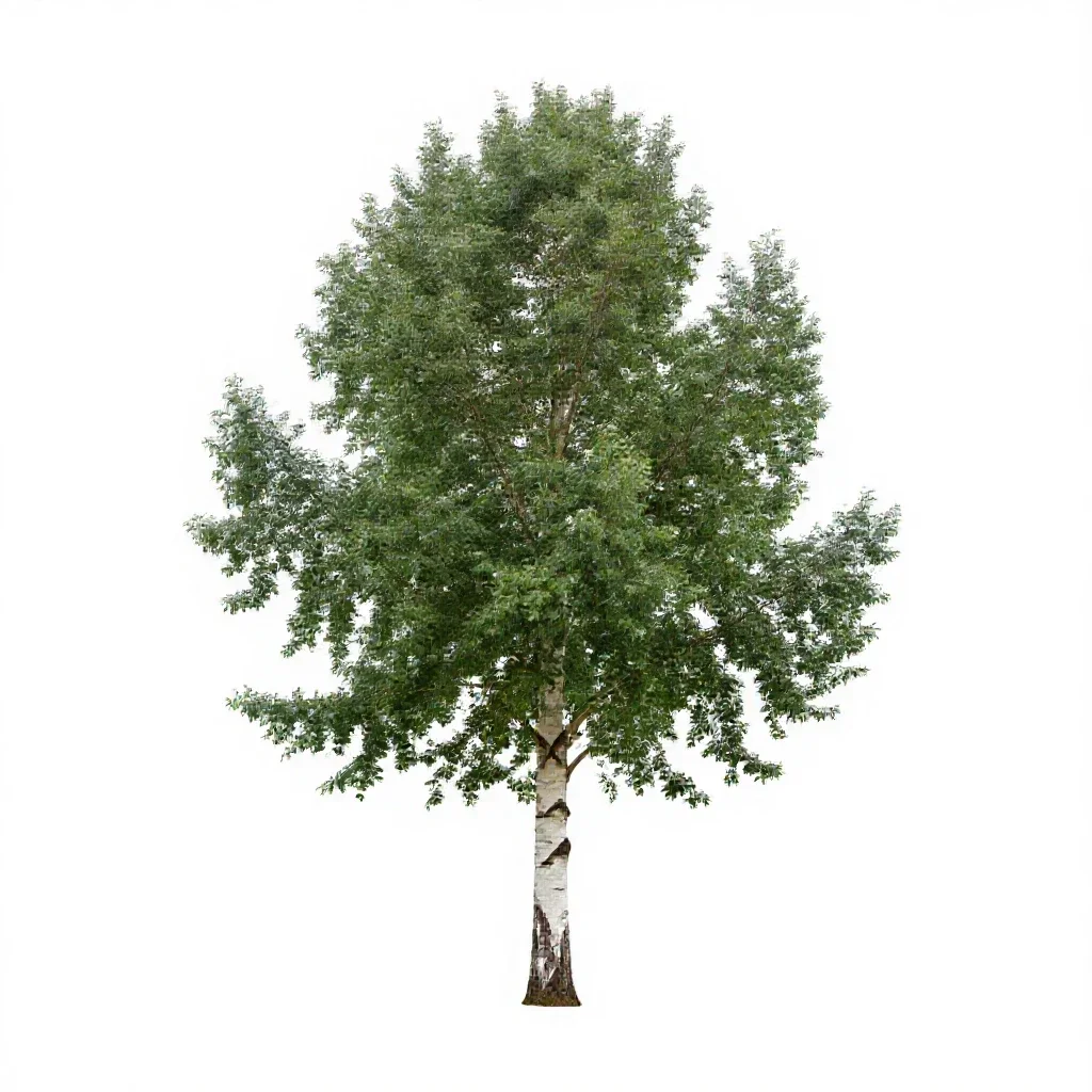 Paperbark tree isolated on a white background
