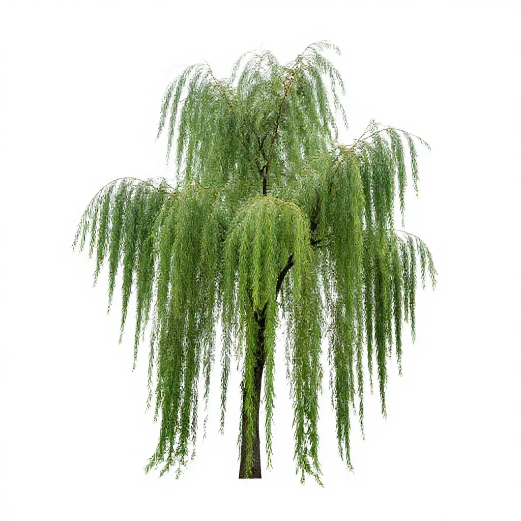Weeping willow isolated on a white background