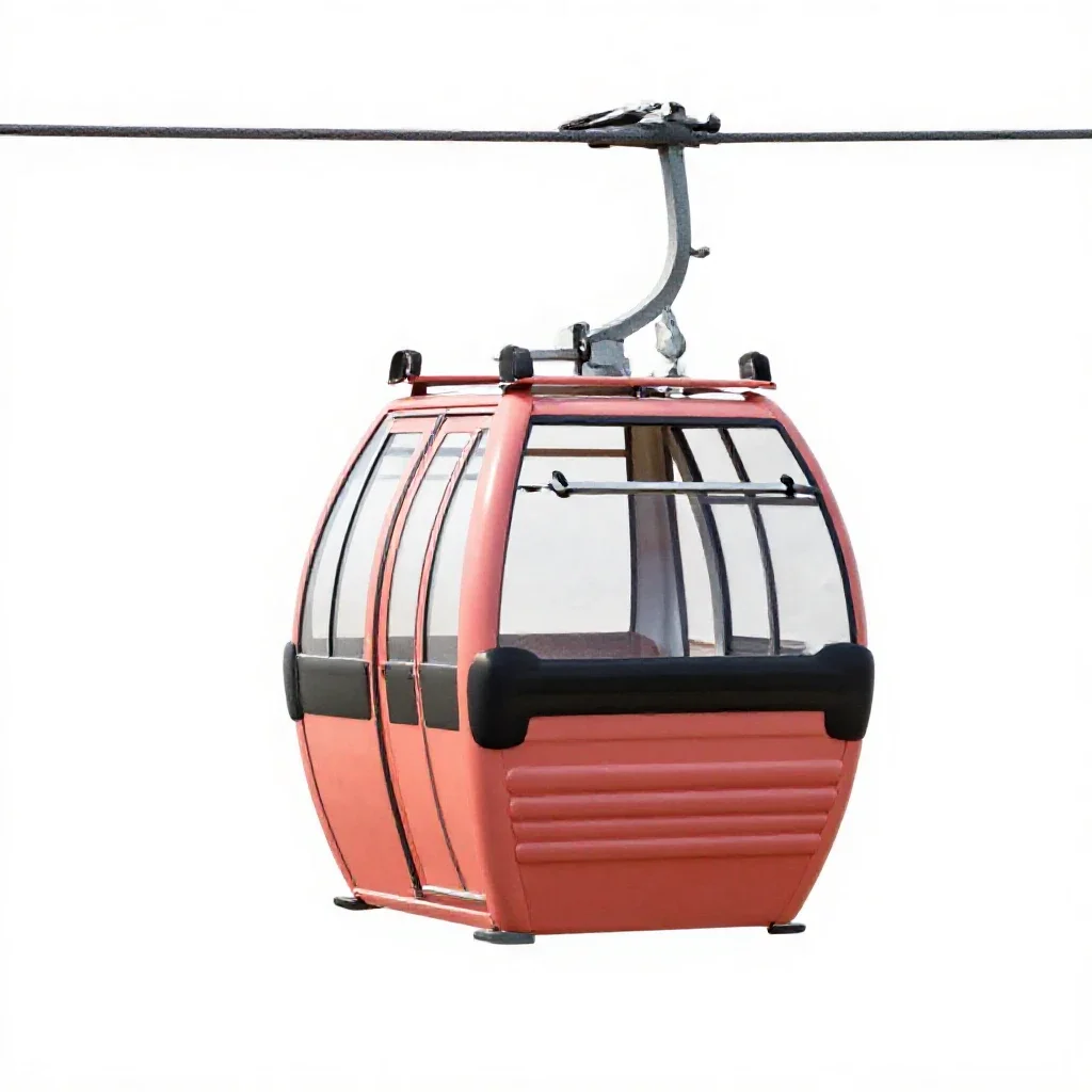Cable car gondola isolated on a white background
