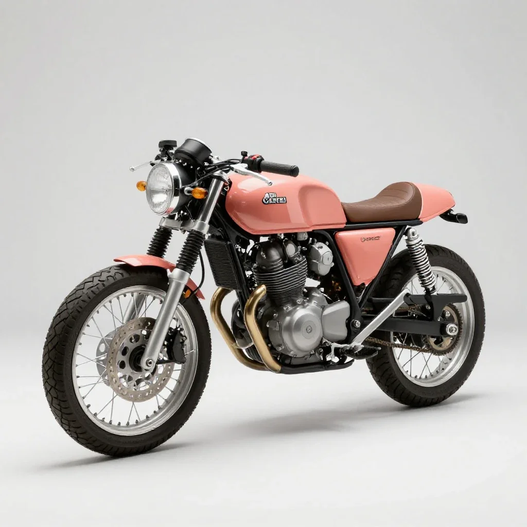 Cafe racer motorcycle isolated on a white background