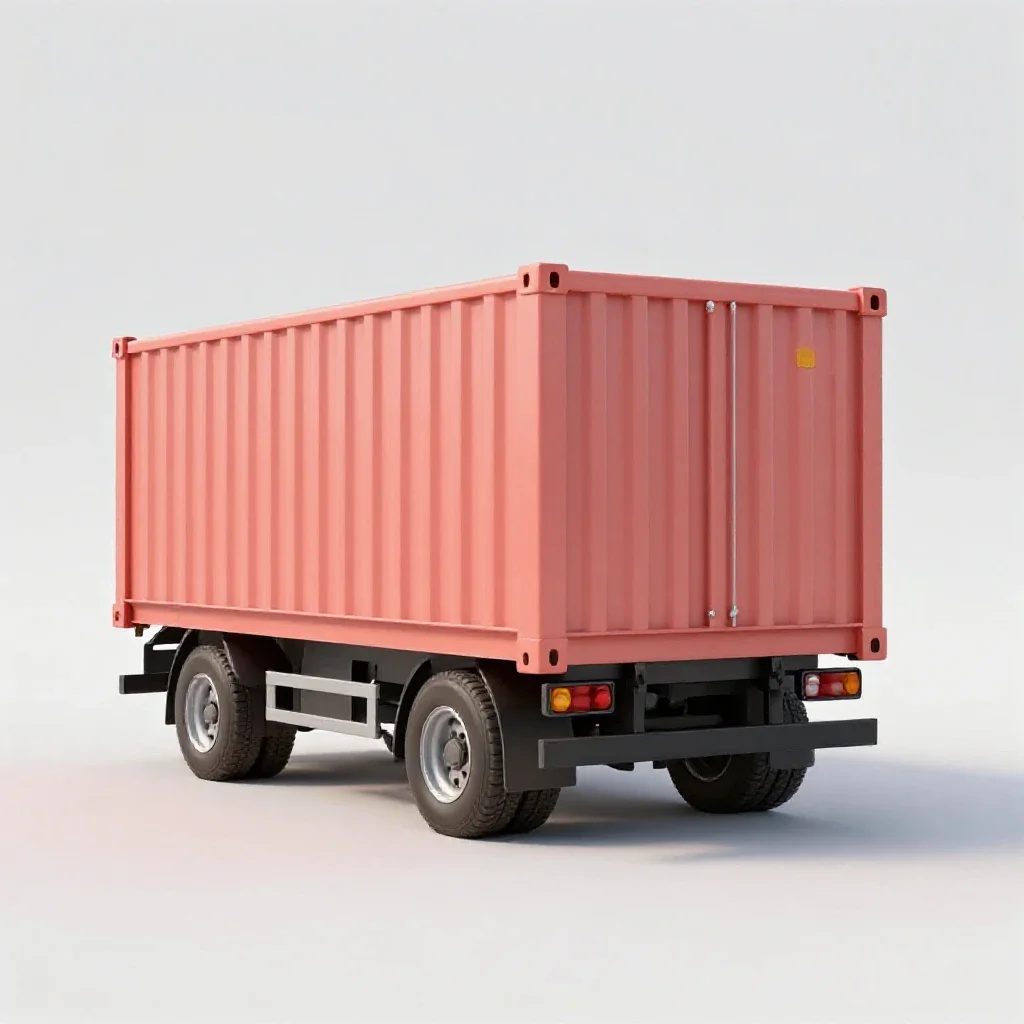Cargo container truck isolated on a white background