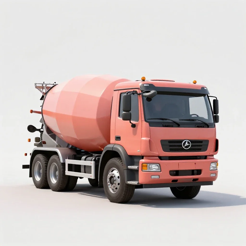 Cement mixer truck isolated on a white background