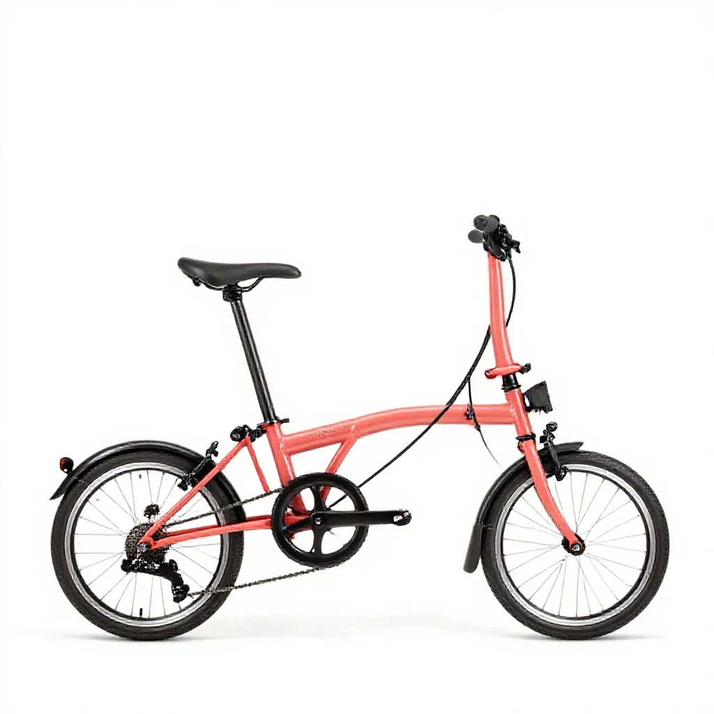 Folding bicycle isolated on a white background