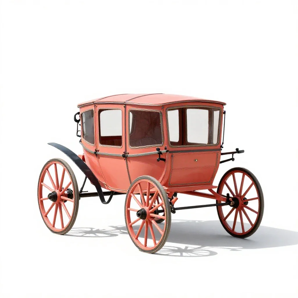 Horse-drawn carriage isolated on a white background