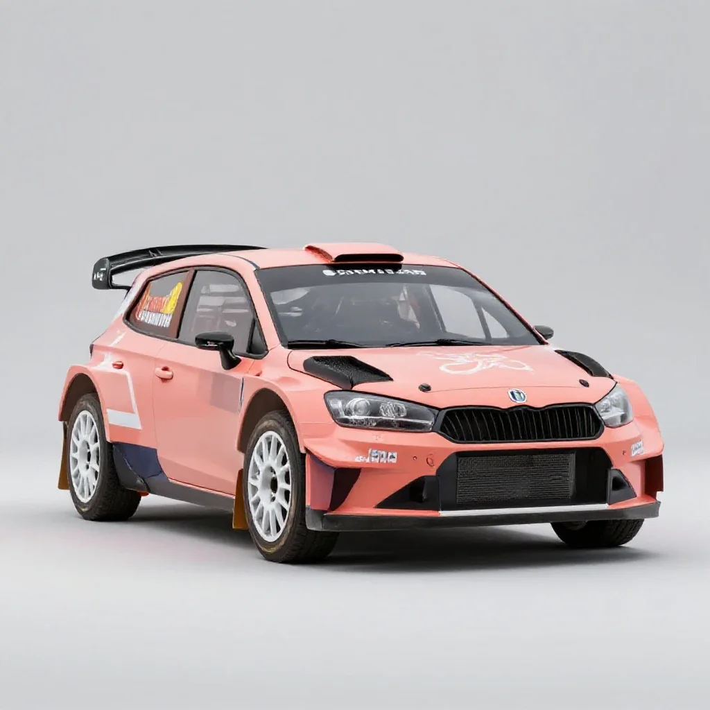 Rally hatchback isolated on a white background