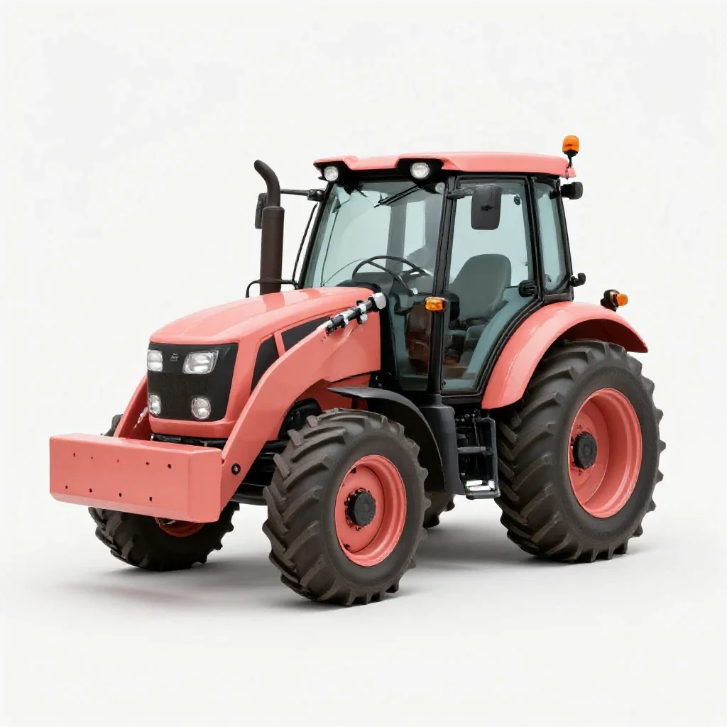 Tractor with a loader isolated on a white background