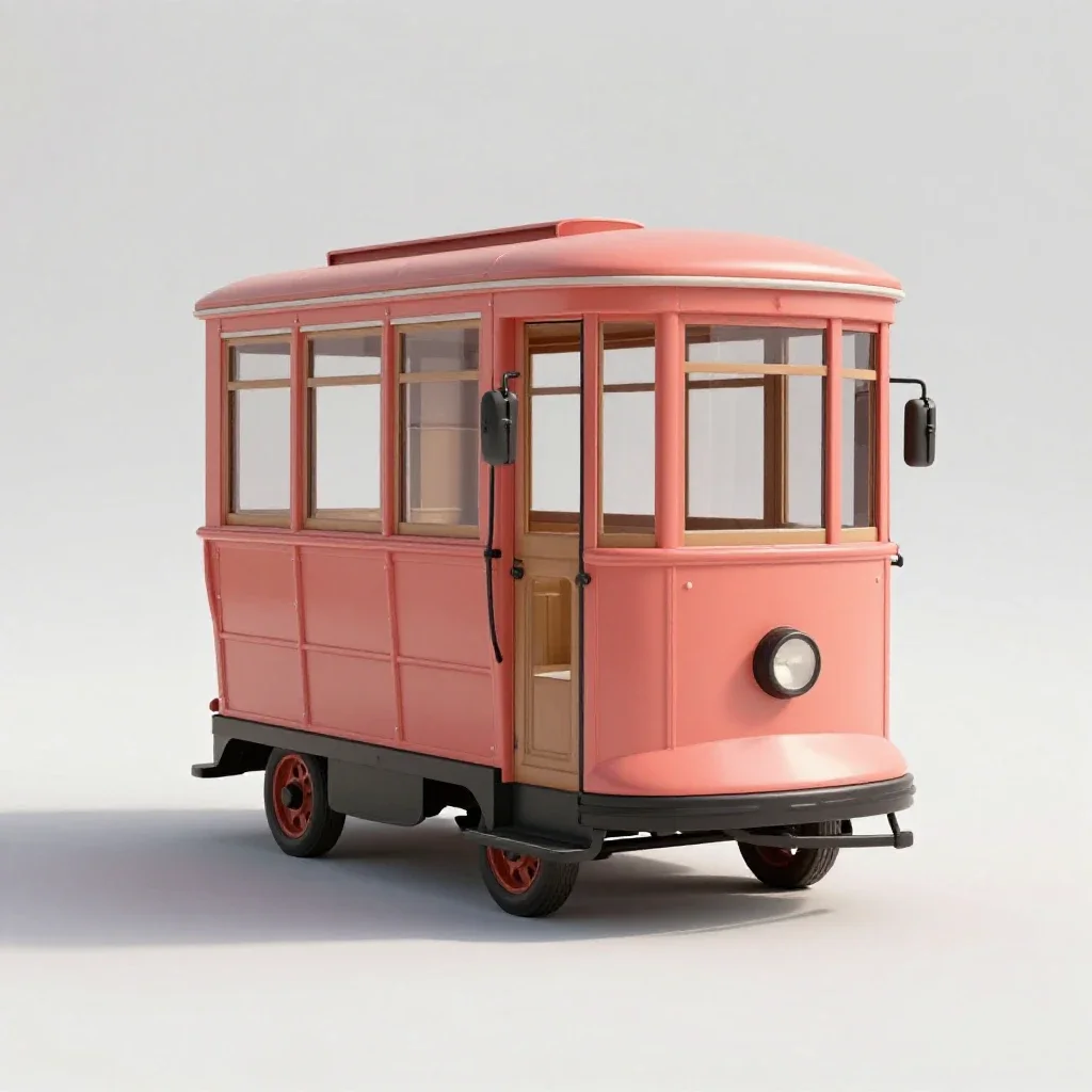 Tram carriage isolated on a white background