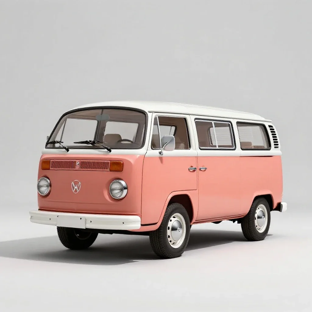 Vintage campervan isolated on a white background