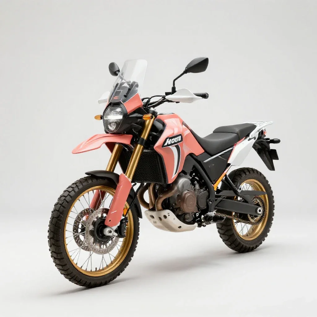 Adventure motorcycle isolated on a white background