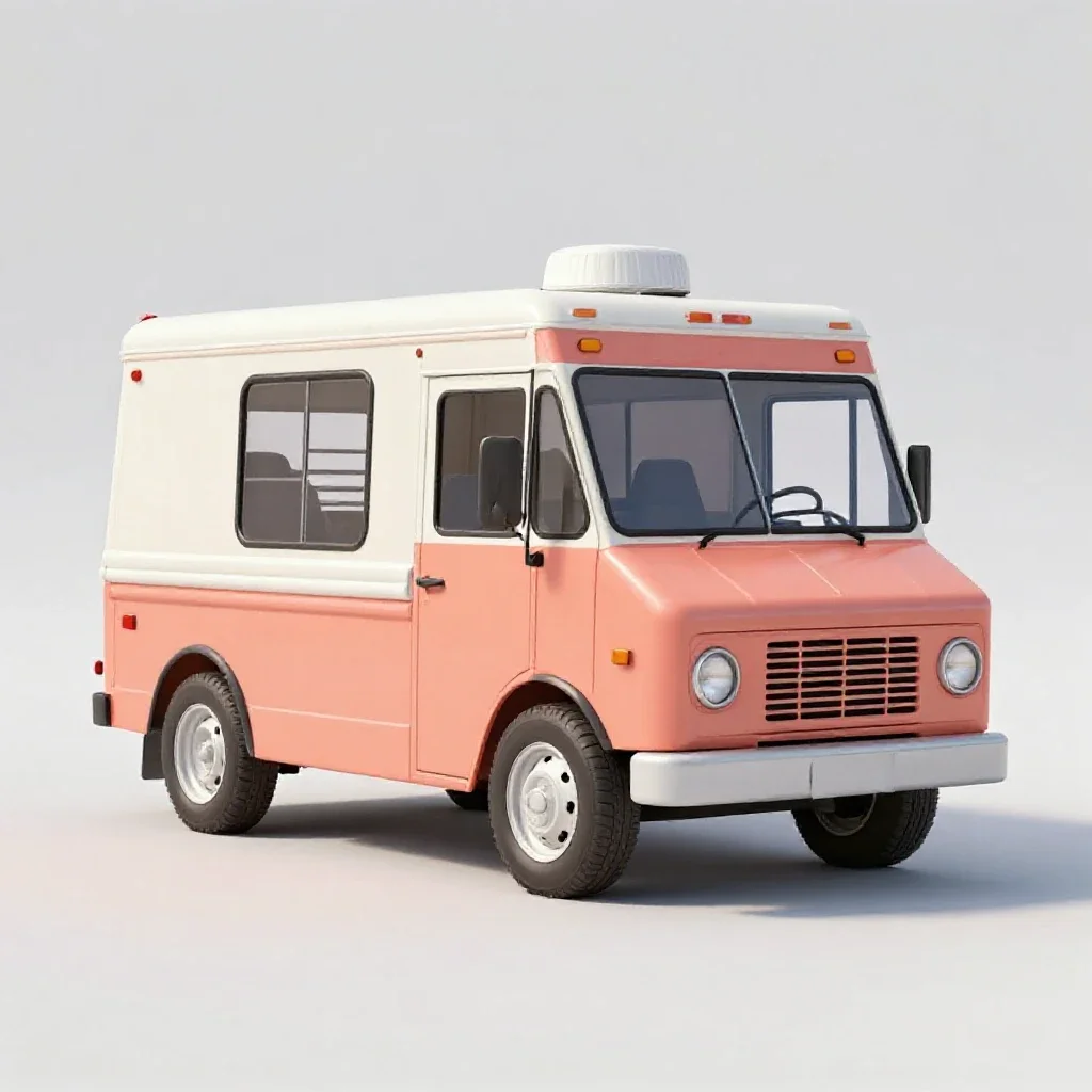 Ice cream truck isolated on a white background