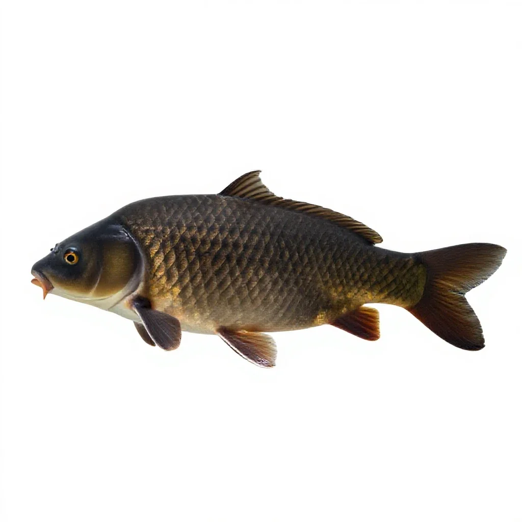 Leather carp isolated on a white background