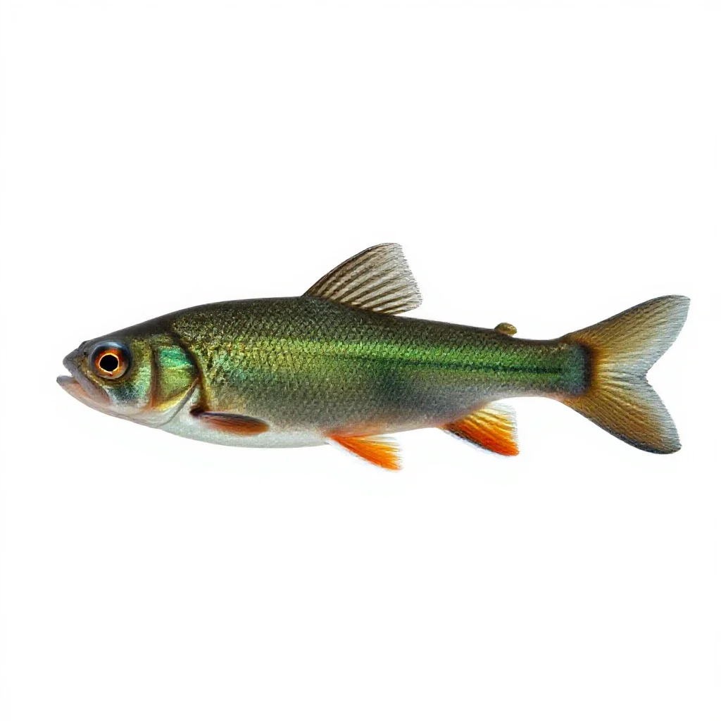 Emerald shiner isolated on a white background