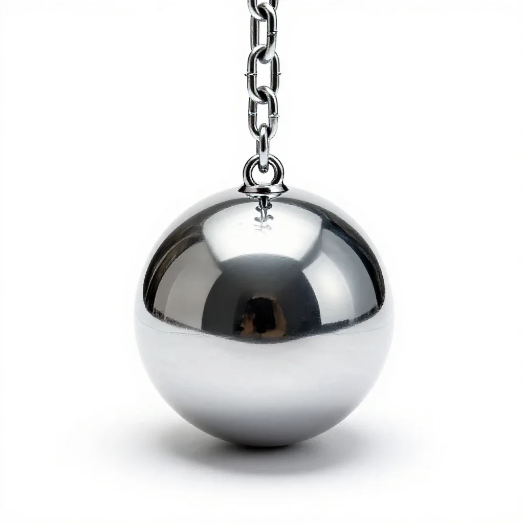 Ball and chain isolated on a white background