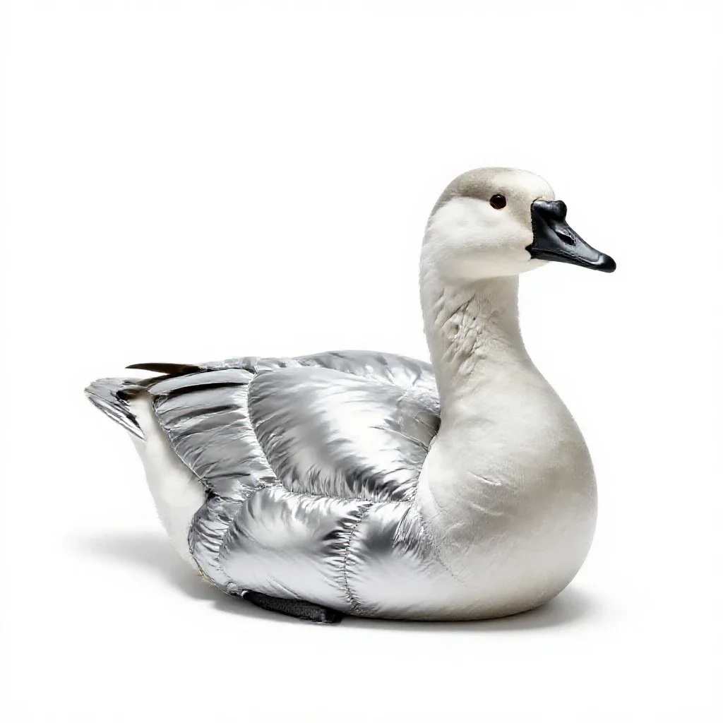 Goose down isolated on a white background