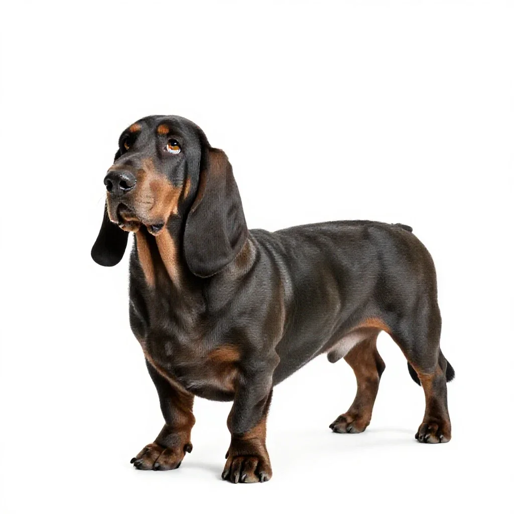 Basset isolated on a white background