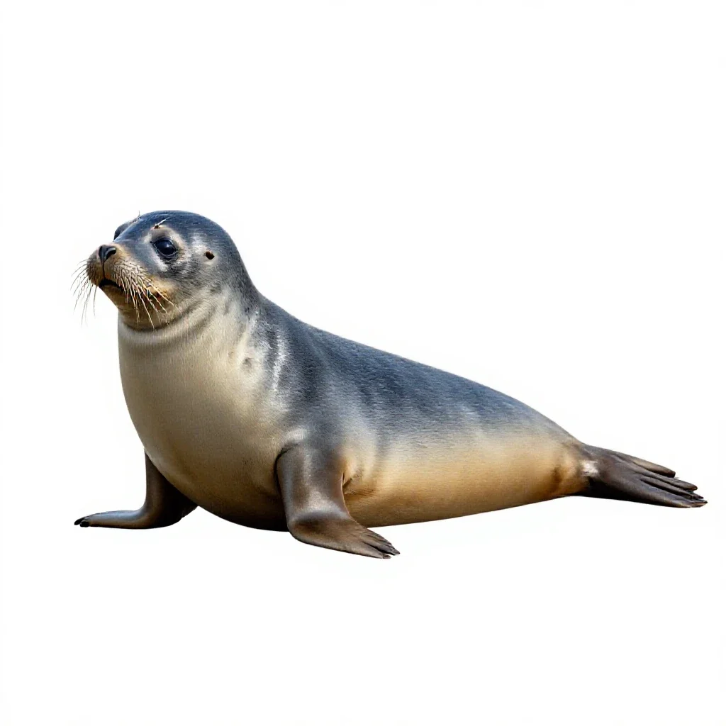 Bearded seal isolated on a white background