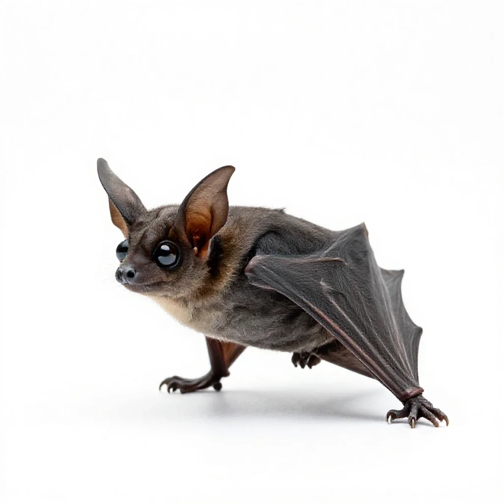 Big-eared bat isolated on a white background