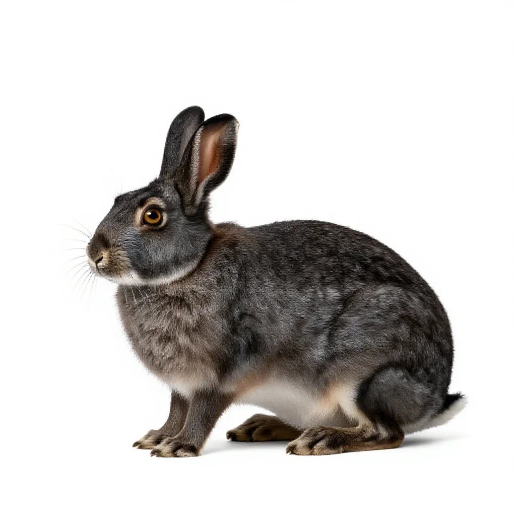 Blacktail jackrabbit isolated on a white background