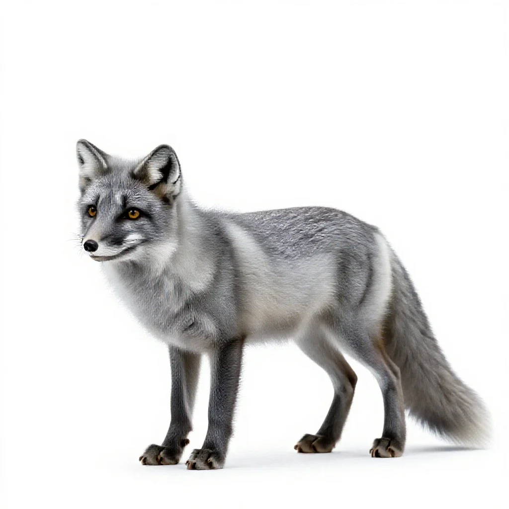 Blue fox isolated on a white background