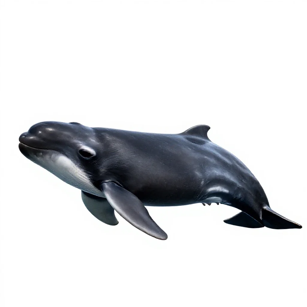 Bottle-nosed whale isolated on a white background