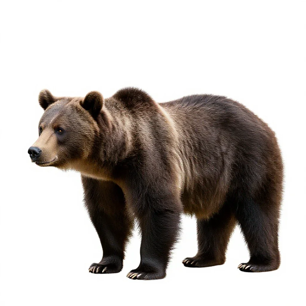 Brown bear isolated on a white background