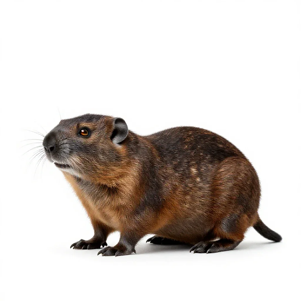 Brown lemming isolated on a white background