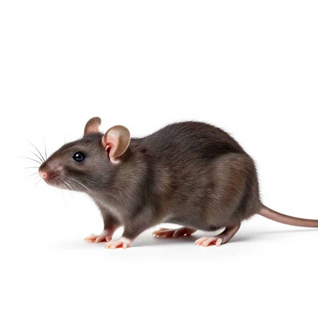 Brown rat isolated on a white background