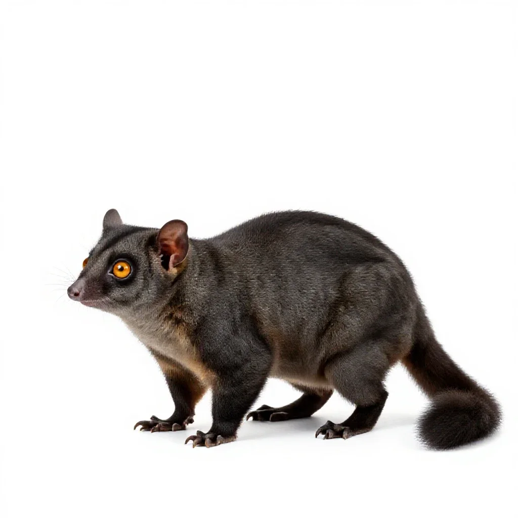 Brush-tailed phalanger isolated on a white background