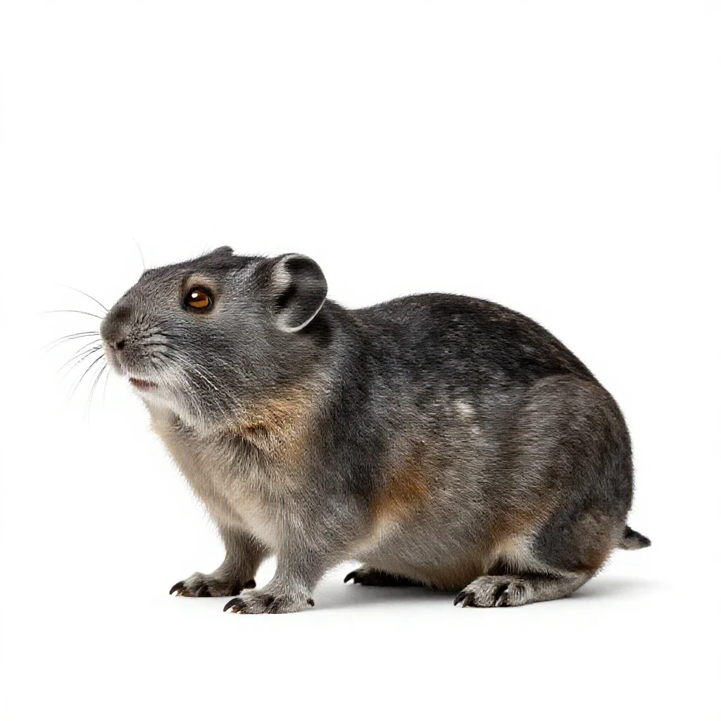 Collared pika isolated on a white background